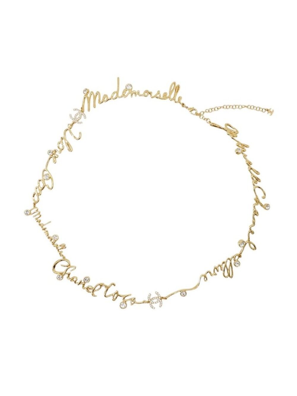Chanel Necklace I Love CC Logo Rhinestone S Long